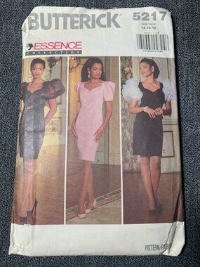 Butterick Misses Dress Sewing Pattern Size 14 16 18 5217 Uncut